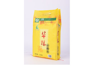 China Verpackende Plastiktaschen für den Reis, der, Faden näht Seitenkeil-Taschen verpackt fournisseur