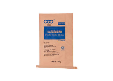 China 3 Schicht-Brown-Kraftpapier-Polypropylen gesponnene Taschen, Gewohnheit druckten Zufuhr-Sack-Taschen fournisseur