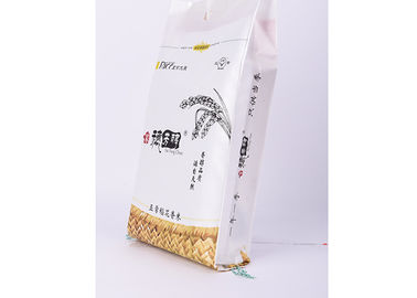 China Weißer Reis-Verpackentaschen mit Faden nähendes versiegelndes 5kg 48 cm * 23 cm Größe fournisseur