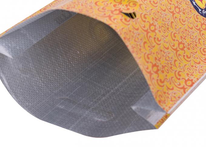 Seitenkeil-Aluminiumfolie-Taschen-Laminierungs-pp. gesponnene Säcke mit dem Griff-Faden-Nähen