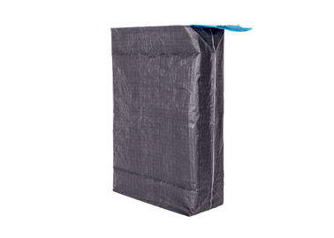 China Schwarze pp. lamellierten Polybodenfaltenbeutel, Block-Unterseite gesponnene Ventil-Seiten-Keil-Tasche fournisseur