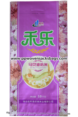 CHINA 10kg lamellierte gesponnene Polypropylen-Taschen/Reis-Verpackentaschen mit Griff Anbieter